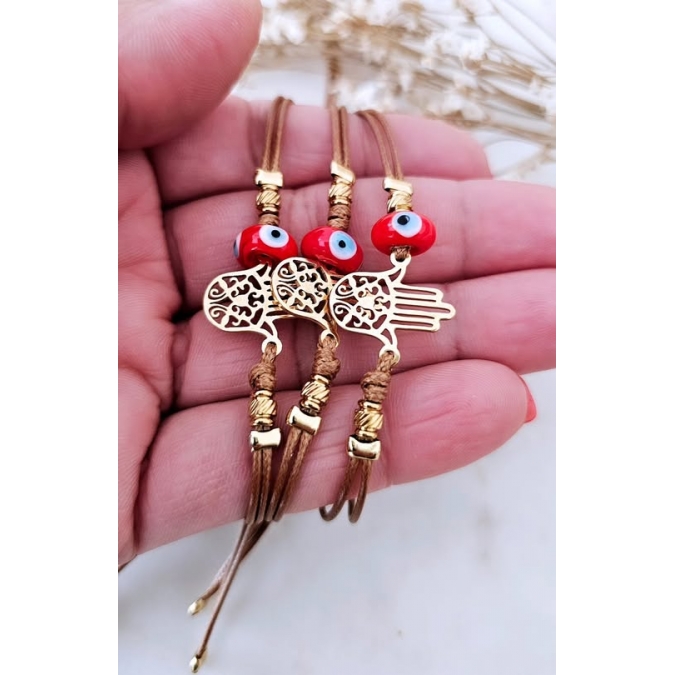 PULSEIRA MÃO DE FÁTIMA COM OLHO GREGO
