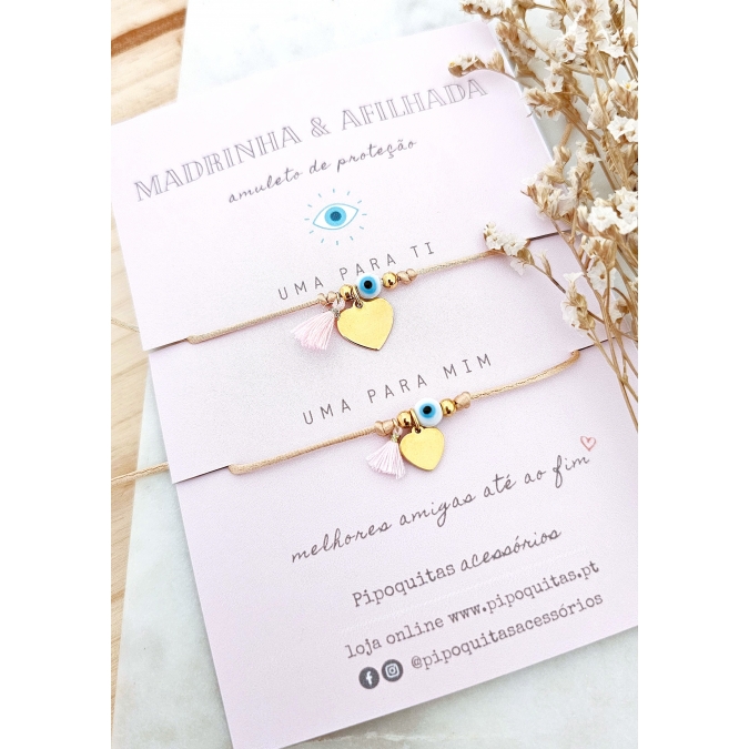CONJUNTO PULSEIRAS MADRINHA E AFILHADA