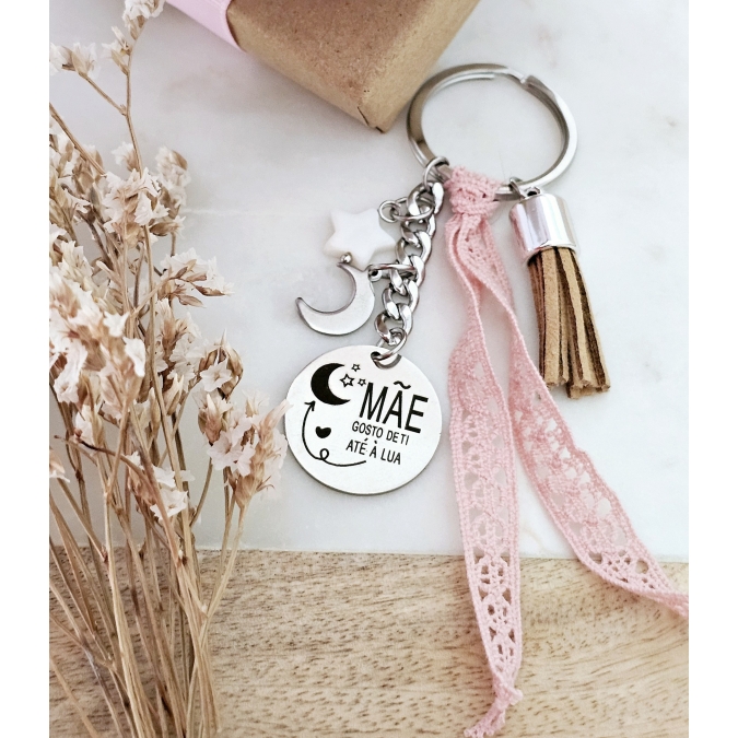 PORTA CHAVES MÃE GOSTO DE TI ATÉ À LUA