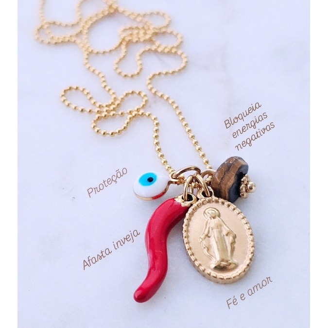 COLAR MIX AMULETOS