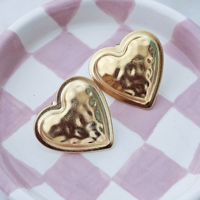 BRINCOS CORAÇÃO MARTELADO