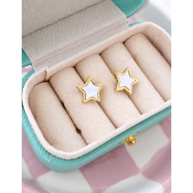 BRINCOS ESTRELA MADREPÉROLA