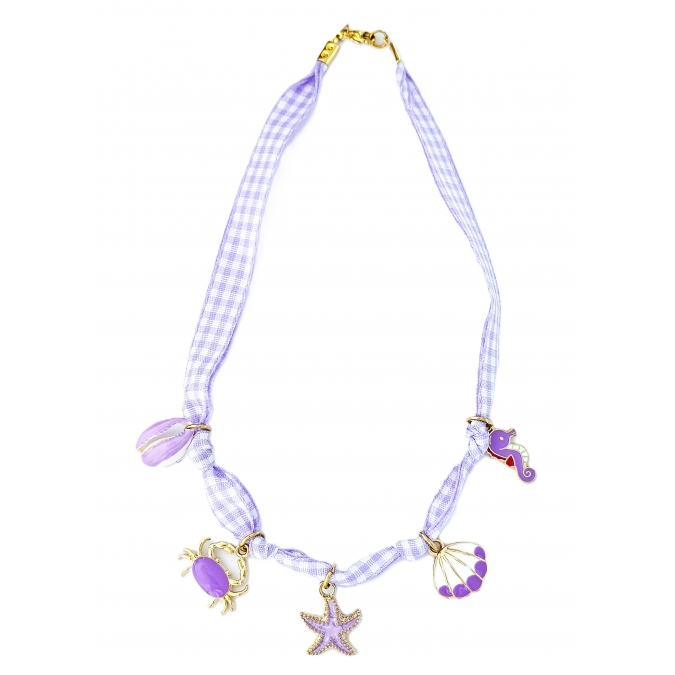 COLAR VICHY LILÁS FUN SEA