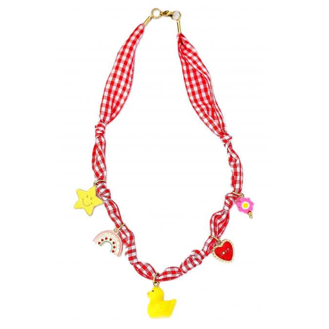 COLAR KIDS VICHY VERMELHO HAPPY