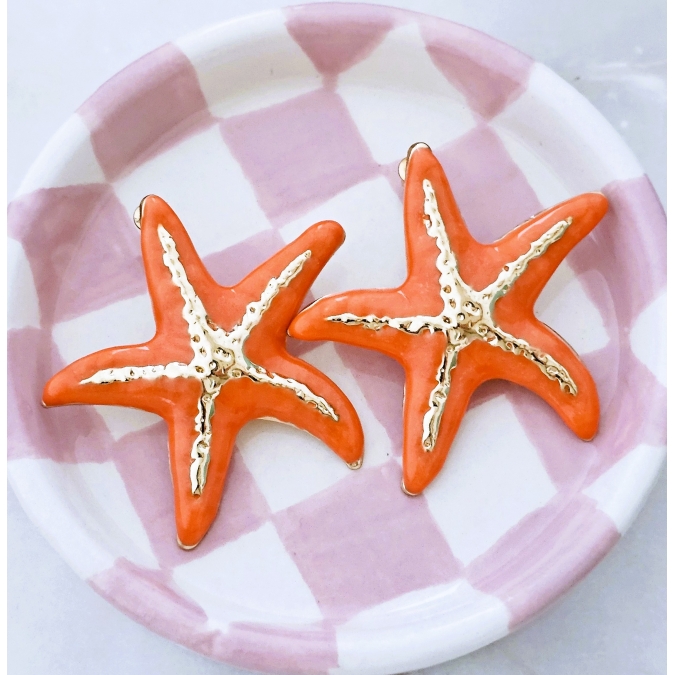 BRINCOS ESTRELA DO MAR LARANJA
