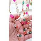 COLAR FLORES COLORIDAS DELICADAS