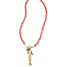 COLAR CORAL VERMELHO COM CHARMS