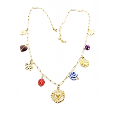 COLAR PROTEÇÃO COM MEDALHAS