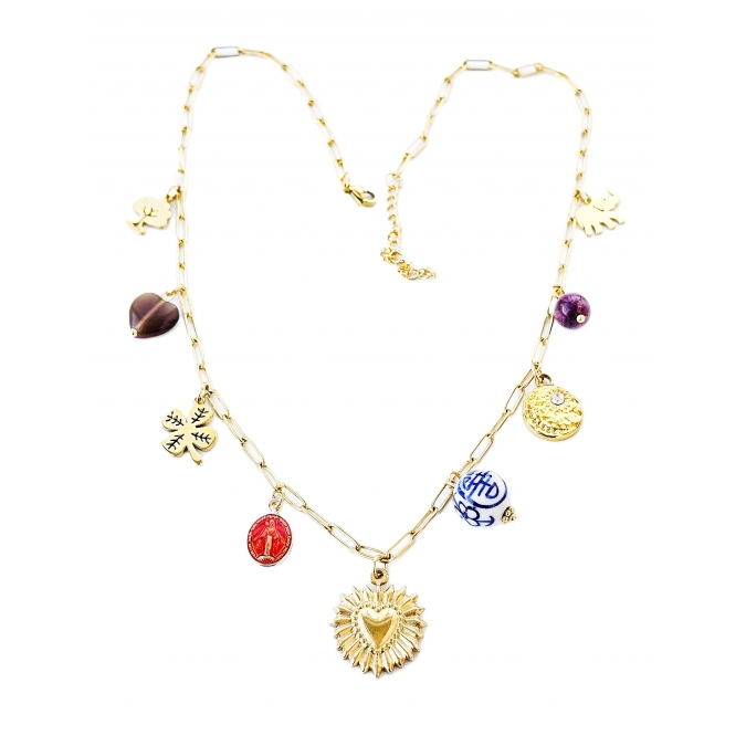 COLAR PROTEÇÃO COM MEDALHAS