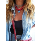 COLAR VERMELHO COM PEIXE CERÂMICO