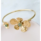 PULSEIRA AJUSTÁVEL FLOR DOURADA VERDE