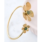 PULSEIRA AJUSTÁVEL FLOR DOURADA VERDE