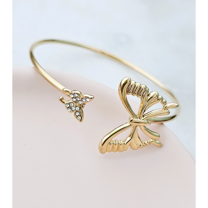 PULSEIRA AJUSTÁVEL BORBOLETA DOURADA
