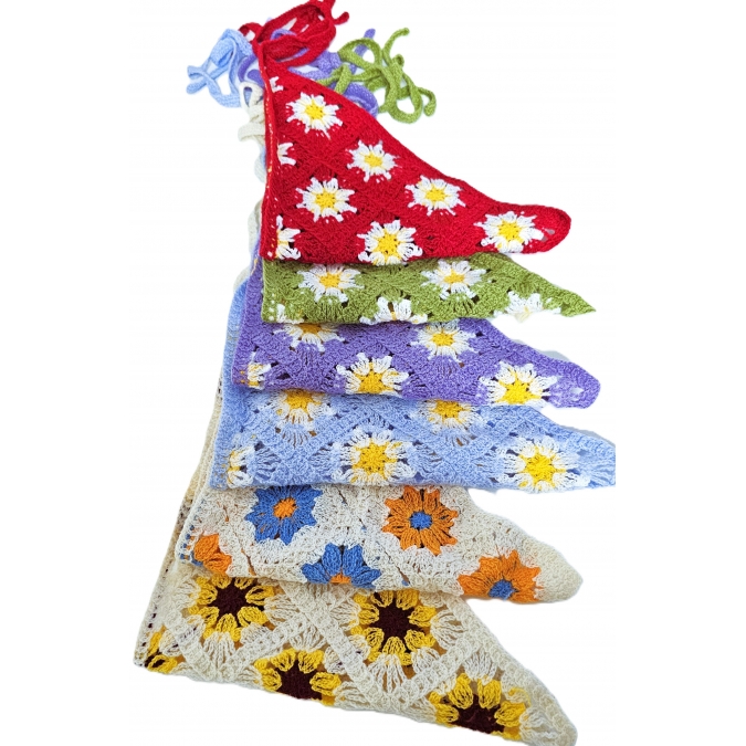 BANDANA CROCHET MARGARIDAS