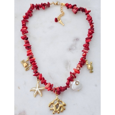 COLAR CORAL VERMELHO