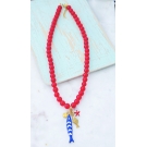 COLAR VERMELHO COM SARDINHA AZUL