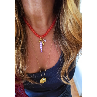 COLAR CORAL COM SARDINHA LILÁS