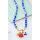 COLAR AZUL COM CARANGUEJO E OLHO GREGO