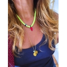 COLAR VERDE FLÚORESCENTE COM MALAGUETA E OLHO
