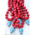 COLAR VERMELHO COM PEIXE CERÂMICO