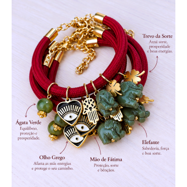 PULSEIRA BORGONHA AMULETOS DA SORTE